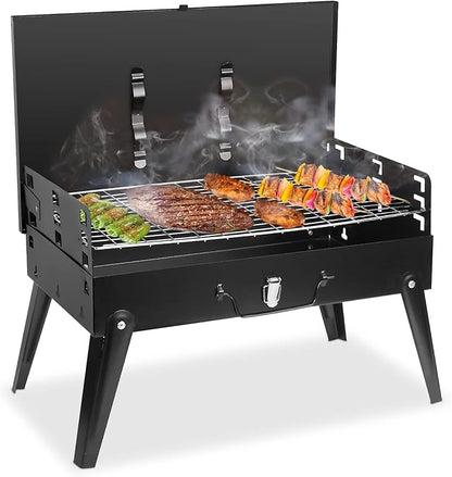 NewHome Portable Charcoal Grill Foldable BBQ Suitcase