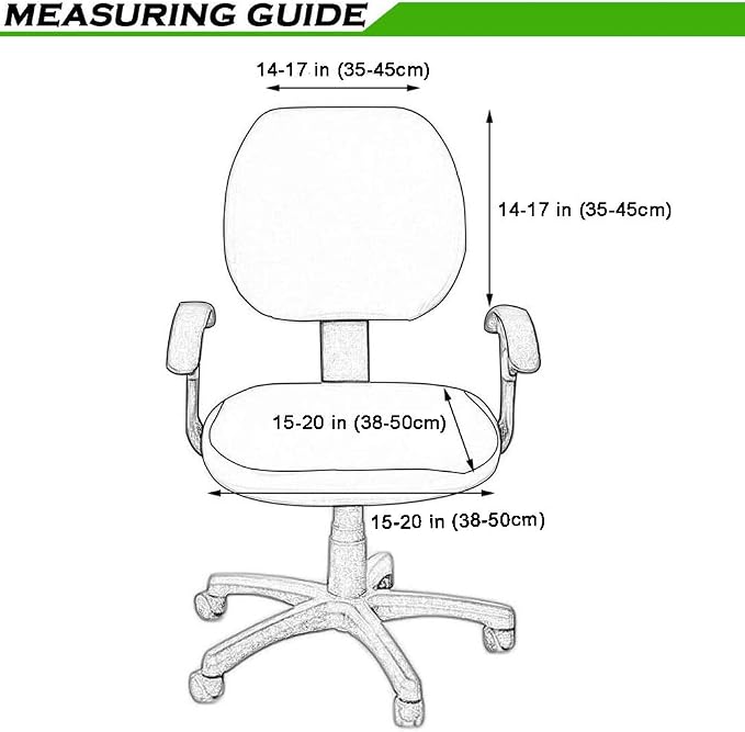 Smiry Office Computer Chair Covers for Desk Rotating Chair Protector | Stretch Jacquard Removable Washable Universal Slipcovers, Seat + Backrest Cover, Chocolate