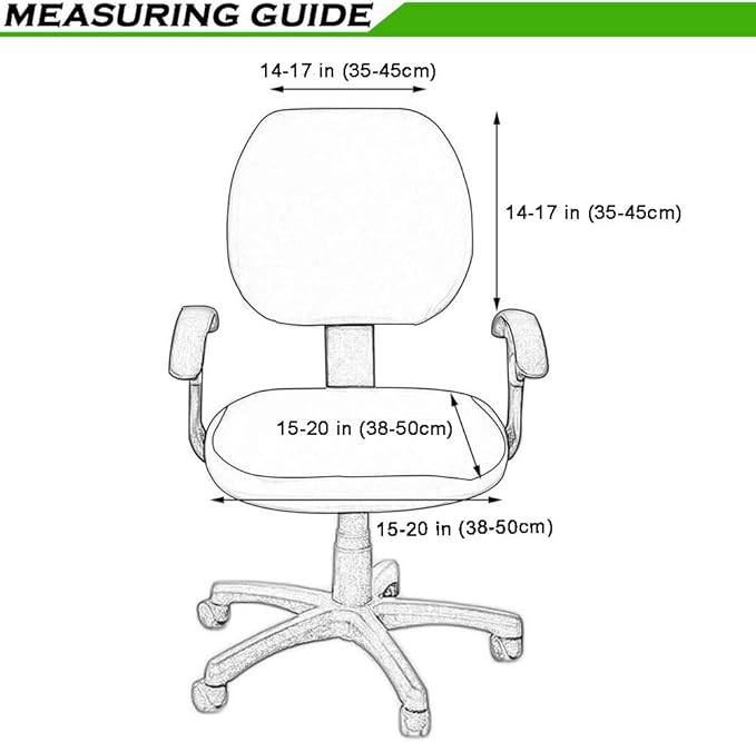 Smiry Office Computer Chair Covers for Desk Rotating Chair Protector | Stretch Jacquard Removable Washable Universal Slipcovers, Seat + Backrest Cover, Peacock Green