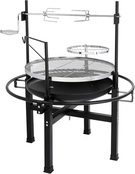 Outdoor Round Barbecue Grill,Commercial Portable Charcoal Grills,Large Metal Charcoal Portable Barbecue Grill,Camping Smoker BBQ Grill,with Legs,for Picnic Garden Patio Backyard (Black)