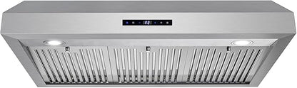 COSMO UMC36 36 in. Haven Collection 380 CFM Ducted Under Cabinet Range Hood, LED Lights, Touch Controls, Stainless Steel