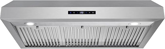 COSMO UMC36 36 in. Haven Collection 380 CFM Ducted Under Cabinet Range Hood, LED Lights, Touch Controls, Stainless Steel