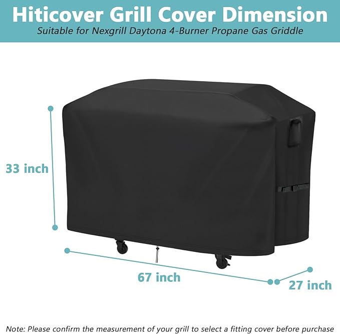 Grill Cover for Nexgrill Daytona 720-1116 4-Burner Propane Gas Griddle, Waterproof Outdoor BBQ Griddle Cover for Daytona 720-1138 Pro 5 Burner NitroGuard Gas Grill