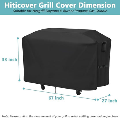 Grill Cover for Nexgrill Daytona 720-1116 4-Burner Propane Gas Griddle, Waterproof Outdoor BBQ Griddle Cover for Daytona 720-1138 Pro 5 Burner NitroGuard Gas Grill