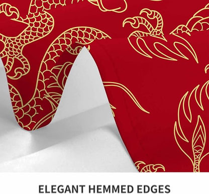 TKS MITLAN Tablecloth Dragon Table Cloth Rectangle Table 52 x 70 Inch Traditional Flying Mascot Animal Chinese Dragons Kitchen Decorations for Home Dinner Party