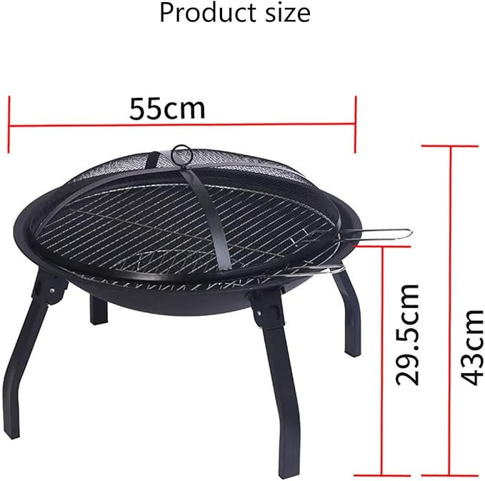 Extra Large Charcoal BBQ Grills Folding Portable Outdoor Barbecue Grill Oversize Cooking Area Stainless Steel Baking Net Perfect for Camping Picnics Garden Beach Party