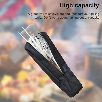 CALIDAKA Grill Storage Bag,BBQ Tool Storage Bag,Oxford Grill Tool Carry Bag，Waterproof BBQ Tools Bag,Grill Tool Storage Bag,Outdoor Grilling Foldable Grill Bag,for Camping Picnic Trip