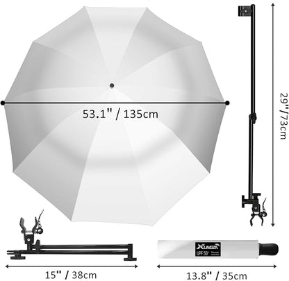 XLINGZA UPF 50+ Beach Umbrella with Adjustable Universal Clamp