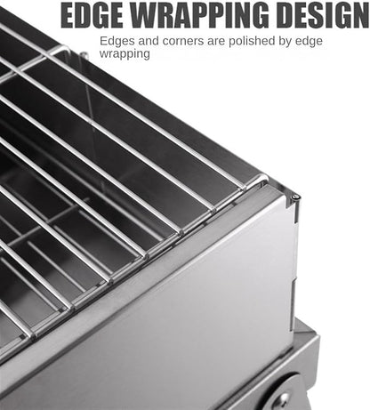 Barbecue Charcoal Grill Stainless Steel Folding Barbeque Grill Outdoor Indoor Charcoal Grill Portable for Camping Charcoal BBQ Grill