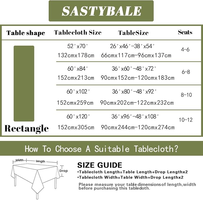 SASTYBALE Spring Summer Floral Tablecloth 60 x 120 Inch Rectangular, Wildflowers & Butterfly Pattern, Washable Wrinkle-Resistant Table Cover for Party, Picnic, Dinner & Home Decor