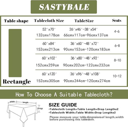 SASTYBALE Spring Summer Floral Tablecloth 52 x 70 Inch Rectangular, Wildflowers & Butterfly Pattern, Washable Wrinkle-Resistant Table Cover for Party, Picnic, Dinner & Home Decor