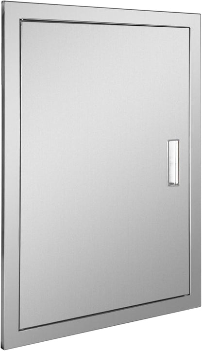 Outdoor Kitchen Door 20" W x 27" H Stainless Steel BBQ Single Access Door Flush Mount Vertical Wall Doors with Handle Suitable for Grilling Station Outside Cabinet Outdoor Kitchen
