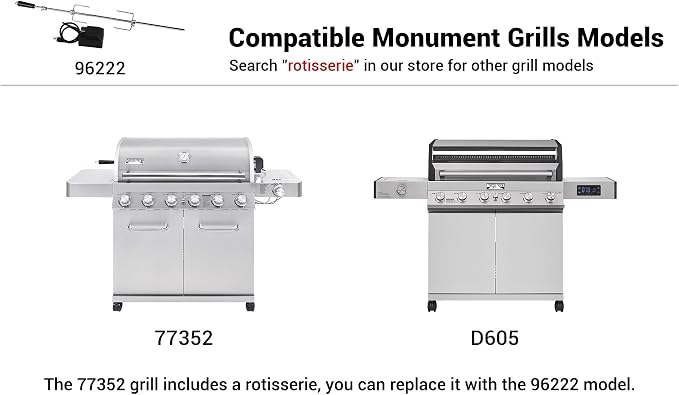 Monument Grills 96222 6-Burner Rotisserie Kit
