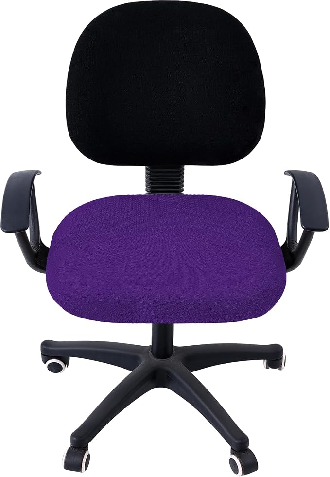 Smiry Office Computer Chair Seat Covers for Desk, Anti-dust Protector | Stretch Jacquard Removable Washable Desk Chair Seat Cushion Protectors, Violet