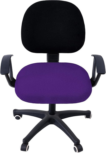 Smiry Office Computer Chair Seat Covers for Desk, Anti-dust Protector | Stretch Jacquard Removable Washable Desk Chair Seat Cushion Protectors, Violet