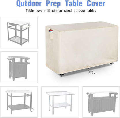 Outdoor Prep Table Cover 36 Inch,Waterproof Patio Outdoor Stainless Steel Metal Grill BBQ Table Cart Cover Dustproof Windproof All Season Pretection for Outdoor Table - 36 x 24 x 24 Inch-Beige