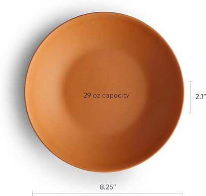 Year & Day Outdoor Set of 4 Unbreakable Lightweight Pasta Dinner Bowls, Plant Derived, Canyon Terracotta, 8.25 inch (Pack of 2)