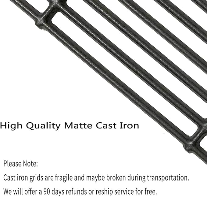 C6505A(4-Pack) 19 3/4" Cast Iron Cooking Grid Grates Replacement for Chargriller 2121, 2123, 2222, 2828, 3001, 3008, 3030, 3725, 4000, 4208, 5050, 5072, 5252, 9020