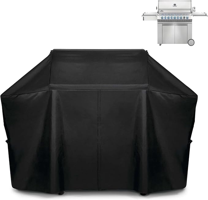 Grill Cover 61665 for Napoleon Prestige PRO 665 Grill, 600D Heavy Duty PU Material Wateproof UV Protected Cover, Velcro Closure, Adjustable Buckled Straps