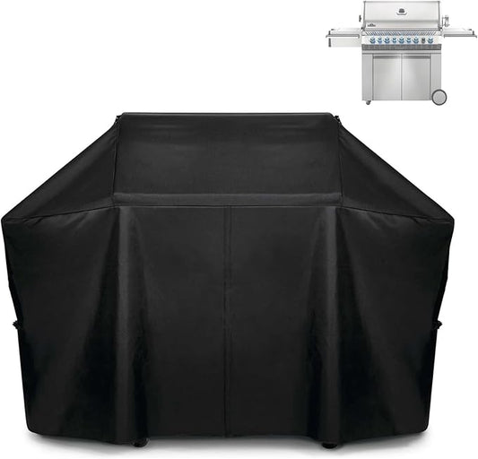 Grill Cover 61665 for Napoleon Prestige PRO 665 Grill, 600D Heavy Duty PU Material Wateproof UV Protected Cover, Velcro Closure, Adjustable Buckled Straps