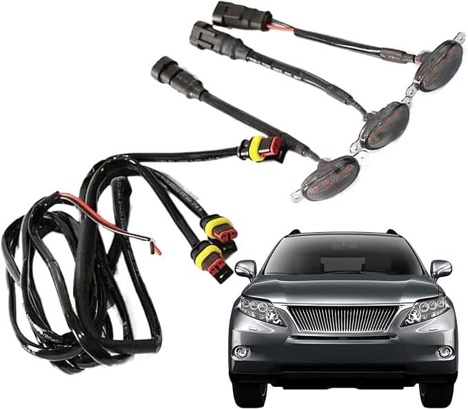 Car Front Grille Lights Boost Visibility Safe Driving | Bright Yellow LED Lights for Car Front for Camping, Travel, Commuting Urban Road Short Outings Adventures