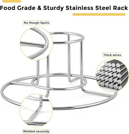 E-far 2-Pack Beer Can Chicken Holder for Grill Smoker Oven, Vertical Stainless Steel Beer Butt Chicken Stand for Whole Chicken Roaster, Food Grade & Non-toxic Rack for Tender and Juicy Chicken