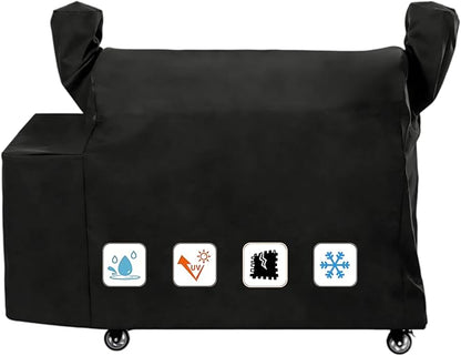 Grill Cover for Recteq DualFire 1200 & Rec Tec 1200 Wood Pellet Grill - Heavy Duty Waterproof Fade Resistant Pellet Grill Cover with Locking Drawstring for Rectec Dual Fire 1200 Grill Accessories
