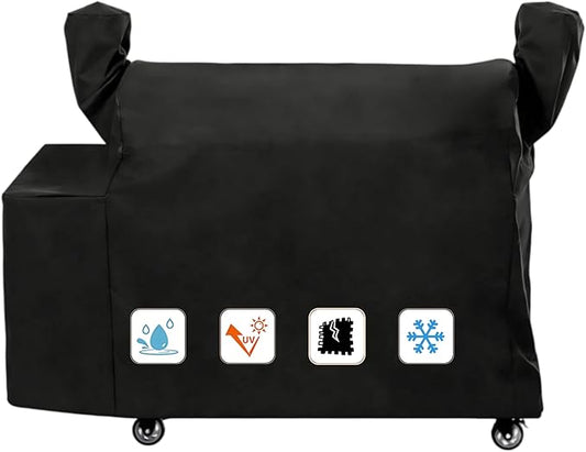 Grill Cover for Recteq DualFire 1200 & Rec Tec 1200 Wood Pellet Grill - Heavy Duty Waterproof Fade Resistant Pellet Grill Cover with Locking Drawstring for Rectec Dual Fire 1200 Grill Accessories