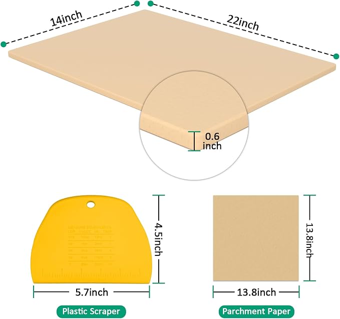 Extra Large Rectangular Pizza Stone 22" x 14",Baking Stone | Pizza,Grilling,baking Stone,22in Industrial Commercial Home Oven Stone,Ideal for Grilling Baking Several Pizzas Bread