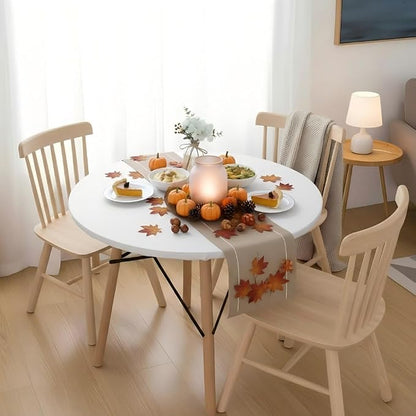 LUSHVIDA Round Waterproof Table Cover Elastic Vinyl Fitted Tablecloth Elastic Edged Plastic Table Cloth (White, Best for Up to 57"-68" Round)