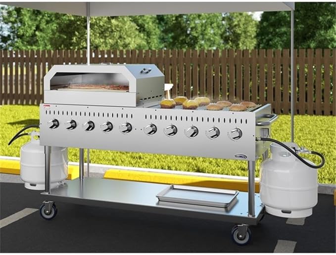 Pemberly Row 72" Outdoor Propane Gas Grill with 10 Burners and 36" Griddle – Commercial Stainless Steel BBQ Grill