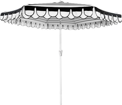 9Ft Elegant Valance Patio Umbrella, Outdoor Umbrellas for Patio with Auto-Tilt and Crank Systerm, Table Umbrella for Outdoors, Poolside,Beach, Backyard