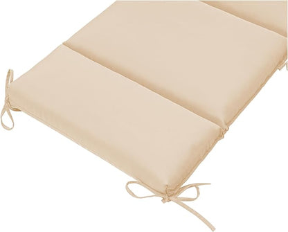 QILLOWAY Outdoor Chaise Lounge Cushion,All Weather High-Density Foam Recliner Chairs Replacement Cushions，Beige,Sand,Camel.
