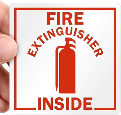 SmartSign Fire Extinguisher Inside Label | 3" x 3" 3M Engineer Grade Reflective, Made in USA