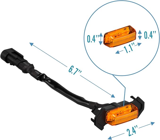 Seven Sparta 4 PCS Grill Led Lights with Fuse Adaptor Compatible with 2016-2023 Toyota Tacoma TRD Pro OEM Front Grille (Amber Light with Amber Shell)