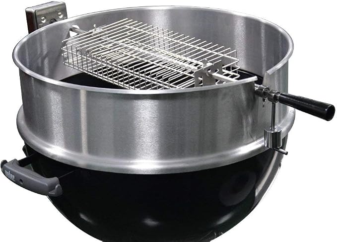 onlyfire 6042 Chrome Plated Steel Flat Rotisserie Basket for Most Grills | Fits 1/2" Hexagon, 3/8" Hexagon, 3/8" Square & 5/16" Square Spit Rods