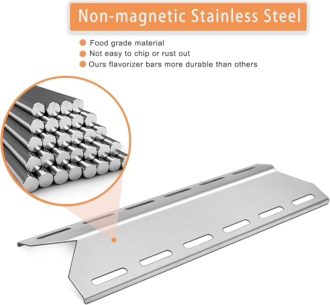 Heat Plate Replacement Parts for Charmglow, Home Depot, Nexgrill, Jenn-Air | Fit for Kirkland, Member's Mark, Perfect Flame, Sams and Other Gas Grills, 17 5/16", 4-Pack