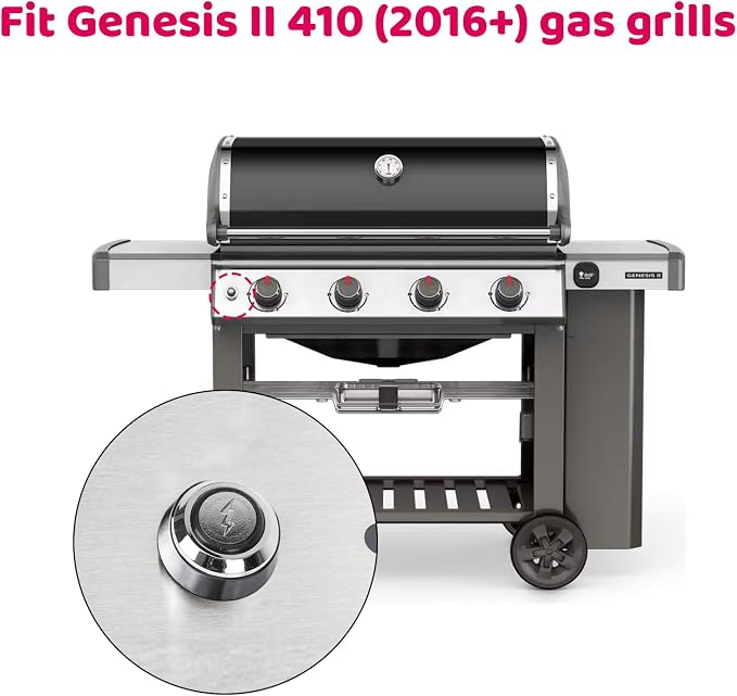 Uniflasy 66355 4-Outlet Grill Igniter Compatible with Weber Genesis II | Push-button kit for 410/210 models 2017+, fits E-410, SE-410, LX410 & E-210