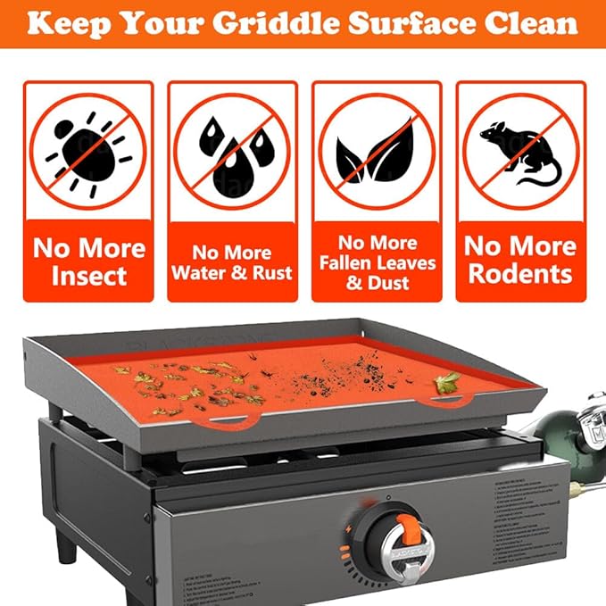 17 in Blackstone Griddle Cover Grill Mat for Blackstone Griddle Accessories Kit Heavy Duty Food Grade Silicone All Season Grill Accessories Party