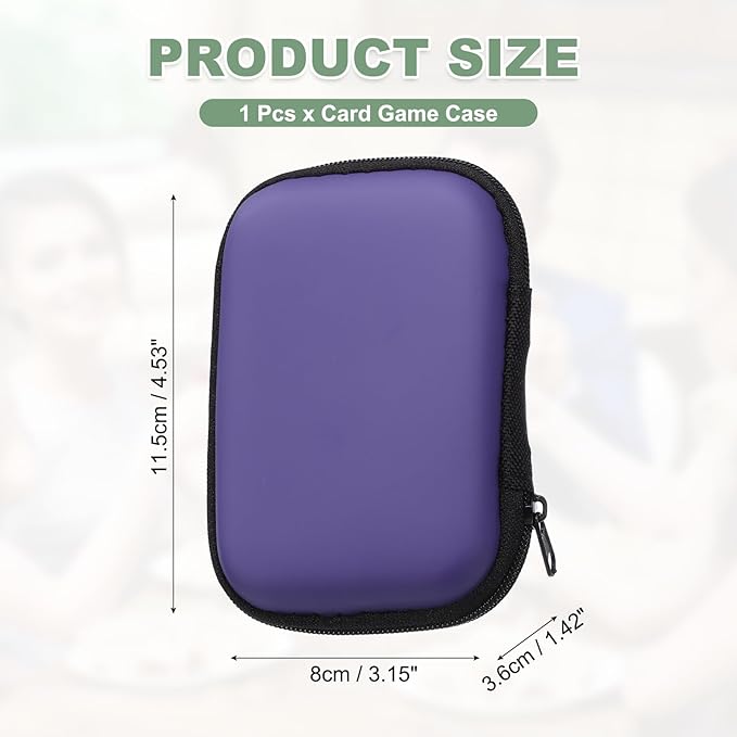 Card Game Case, Soft Cloth Playing Waterproof Card Storage Travel Game Case Compatible for Outdoor Gaming Camping, Purple