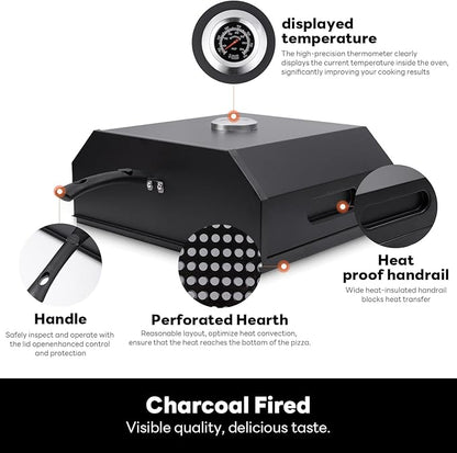 Outdoor pizza oven, a convenient pizza oven with a handle for grilling, suitable for use in courtyards and gatherings (pizza)