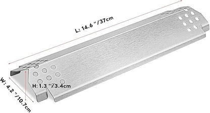 Uniflasy Grill Grates Heat Plates Replacement Parts for Nexgrill 720-0882A, Stainless Steel Cooking Grates with Heat Shields for Nexgrill Evolution Infrared Plus 5-Burner Gas Grills