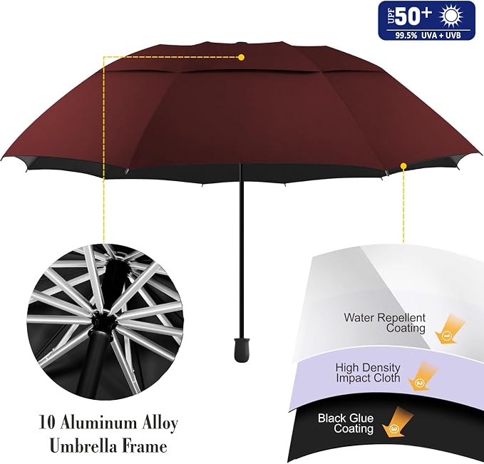 XLINGZA UPF 50+ Beach Umbrella with Adjustable Universal Clamp