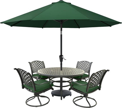 MASTERCANOPY 9ft Patio Umbrella with Tilt & Crank, Forest Green | 8 sturdy ribs;UV/water resistant;Vent;easy setup;for garden/deck/backyard/pool