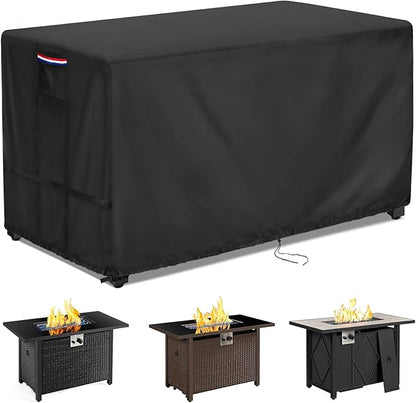 Fire Pit Cover Rectangular 56 Inch - Waterproof Outdoor Fire Table Cover Rectangle Heavy Duty, 600D Patio Propane Gas Firepit Cover Rectangular Tear Weather Resistant - 56 x 25 x 14 Inch