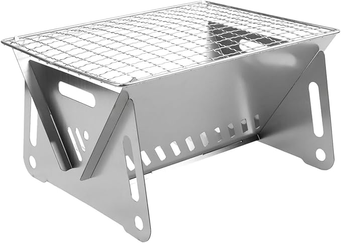 Mini BBQ Grill, Portable Charcoal Grill, Small Barbecue Grill suitable for1-2 people Camping Patio Outdoor, Table Top Folding Grills, Roast Stove for Beach, Backpacking, Hiking, Traveling