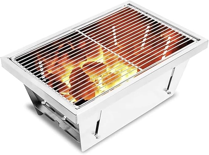 Portable Charcoal Grill for Camping, SEHOMY Foldable BBQ Grills Stainless Steel Smoker Barbecue Picnic Stove for Outdoor Cooking Camping Hiking Picnics Garden Travel Patio Backyard (M)