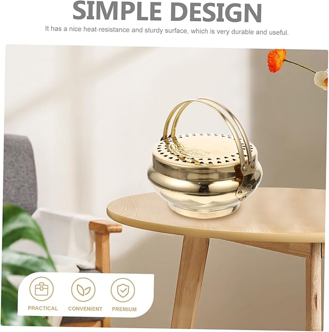 Happyyami Traditional Wedding Charcoal Burner Portable Bbq Stove Air Vents Home Heating Charcoal Grill for Barbecue Activities Durable Construction