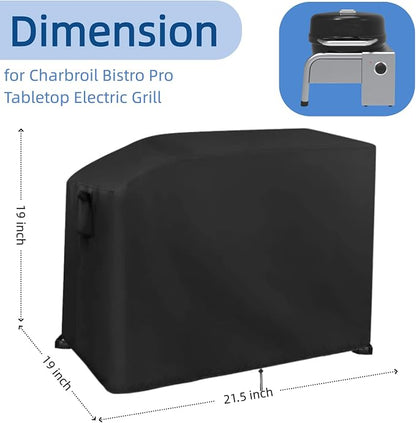 Mini Gas Grill Cover for Charbroil Bistro Pro Tabletop Electric Griddle | 21.5x19x19,Waterproof Dustproof Heavy Duty Oxford Fabric