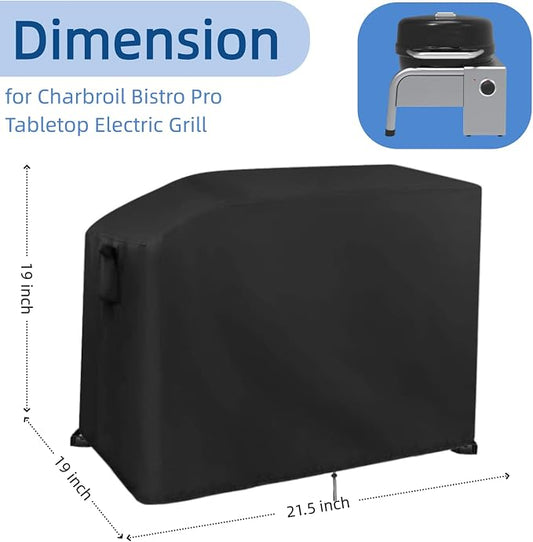 Mini Gas Grill Cover for Charbroil Bistro Pro Tabletop Electric Griddle | 21.5x19x19,Waterproof Dustproof Heavy Duty Oxford Fabric
